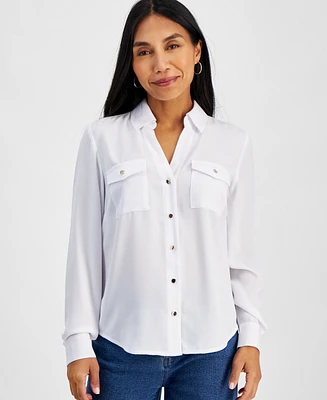 I.n.c. International Concepts Petite Utility Shirt, Created For Macy's