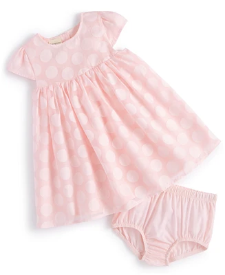 First Impressions Baby Girls Dot-Print Dress, Created for Macy's