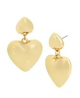 Steve Madden Puffy Heart Drop Earrings