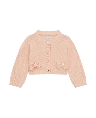 Guess Baby Girls Long Sleeve Cotton Knit Cardigan Sweater