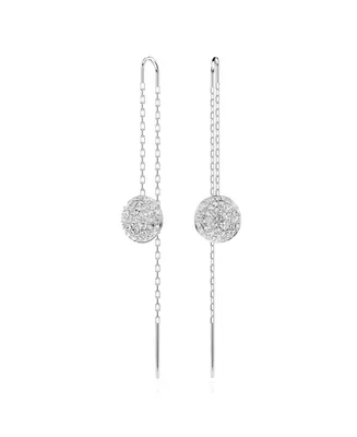 Swarovski White, Rhodium Plated or Rose-Gold Tone Meteora Drop Earrings