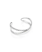 Swarovski Infinity, White, Rhodium Plated Hyperbola Cuff Bracelet