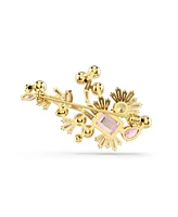 Swarovski Mixed Cuts, Flower, Pink, Gold-Tone Gema Brooch