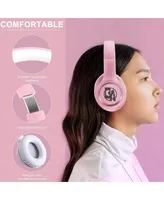 X8 Over-Ear Wired Headphones with Microphone Lightweight Foldable & Portable Headphones Pink