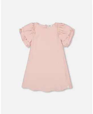 Girl Seersucker Dress Blush Pink