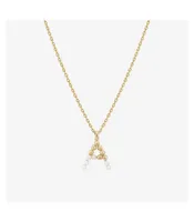 Bearfruit Jewelry Cultured Pearl Pave Initial Necklace