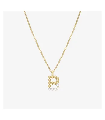 Bearfruit Jewelry Cultured Pearl Pave Initial Necklace