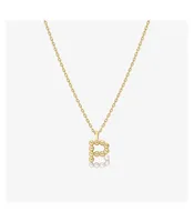 Cultured Pearl Pave Initial Necklace