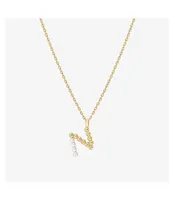 Bearfruit Jewelry Cultured Pearl Pave Initial Necklace