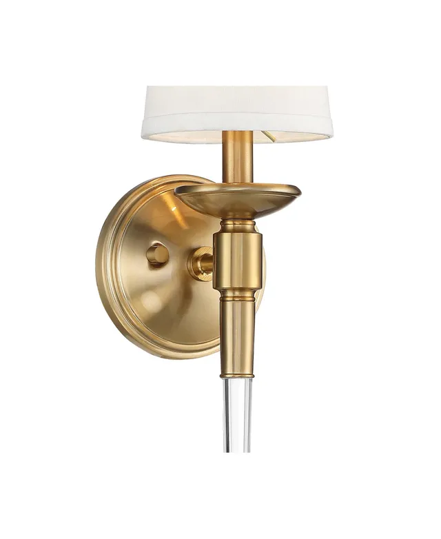 Possini Euro Crysta 16 3/4 High Warm Brass and Black Wall Sconce