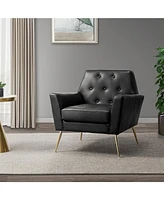 Modern Faux Leather Accent Chair for Living Room Bedroom