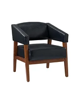 Modern Faux Leather Accent Arm Chair for Bedroom Office