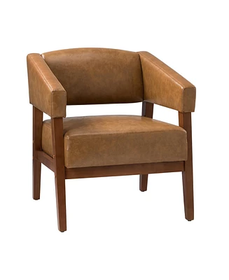 Modern Faux Leather Accent Arm Chair for Bedroom Office