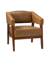 Modern Faux Leather Accent Arm Chair for Bedroom Office