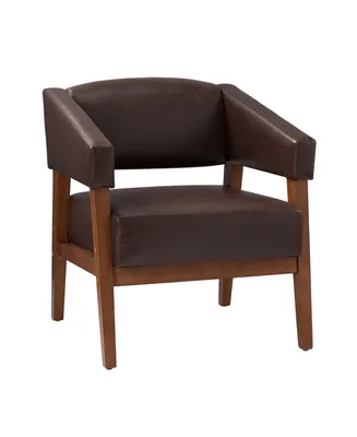 Modern Faux Leather Accent Arm Chair for Bedroom Office