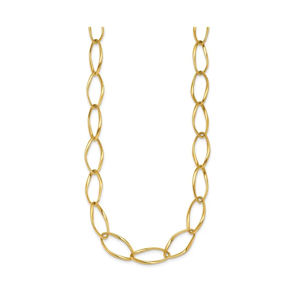 18k Yellow Gold 12mm Fancy Link Necklace