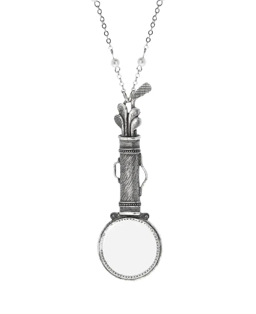 2028 Imitation Pearl Chain Golf Magnifier Necklace