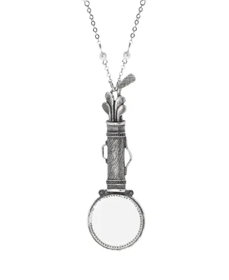 2028 Imitation Pearl Chain Golf Magnifier Necklace