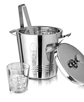 Signature Collection by Godinger Double Wall Stainless Steel Ice Bucket with Tong