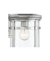 Callaway Modern Industrial Outdoor Wall Light Fixture Chrome 14 1/2" Clear Seedy Glass Lantern for Exterior House Porch Patio Outside Deck Garage Yard