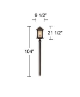 Hickory Point Mission Outdoor Post Light with Direct Burial Pole Walnut Bronze 104" Frosted Cream Glass for Exterior House Porch Patio Outside Deck Dr