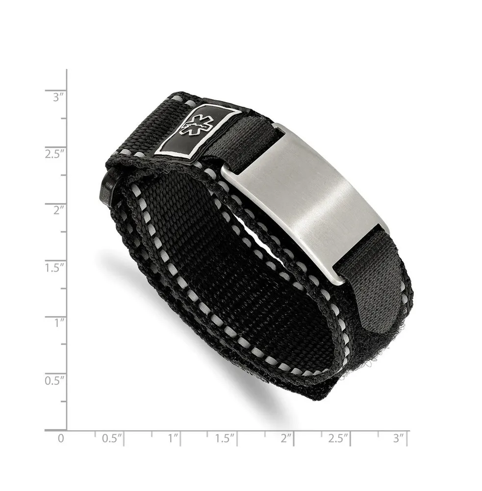 Chisel Stainless Steel Nylon Adjustable Close Medical Id Bracelet 8"
