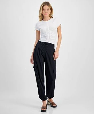 Dkny Jeans Womens Ruched Tee Cargo Pants