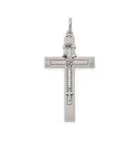 Sterling Silver Antiqued Rosary Cross Pendant