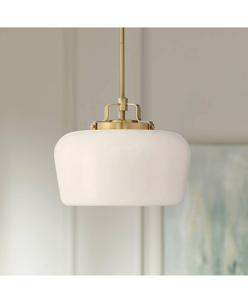 Mystic Gold Pendant Chandelier Lighting 15" Wide Modern Opal White Glass Shade 3-Light Fixture for Dining Room Living House Foyer Kitchen Island Entry