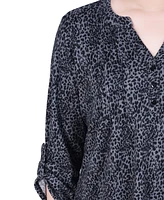 Ny Collection Women's 3/4 Roll Sleeve Top