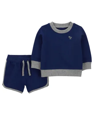 Carter's Baby Boys Sweatshirt and Short, 2 Piece Set