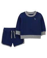 Carter's Baby Boys Sweatshirt and Short, 2 Piece Set