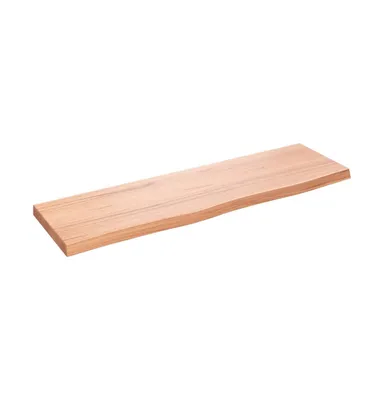 Wall Shelf Light Brown 39.4"x11.8"x(0.8"-1.6") Treated Solid Wood Oak