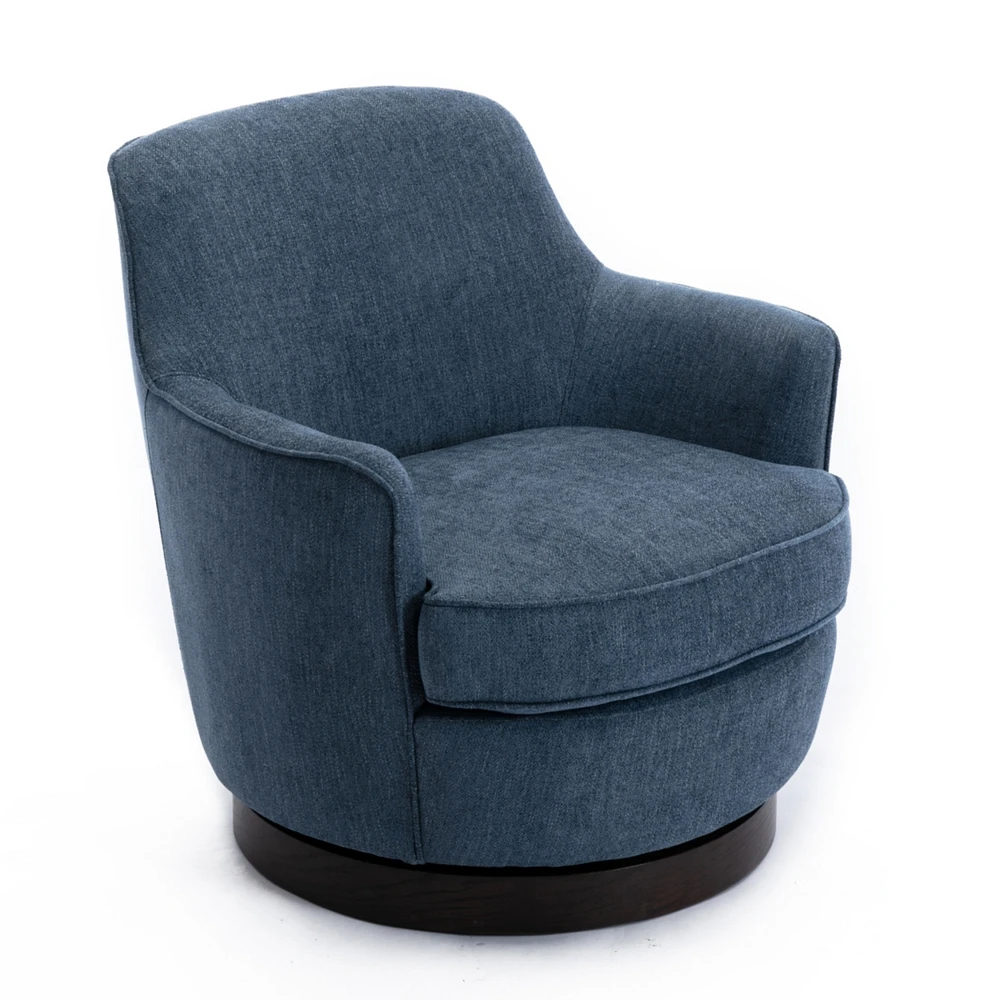 Simplie Fun Richfield Cadet Blue Wood Base Swivel Chair