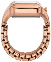 Fossil Women's Raquel Two-Hand Rose Gold-Tone Stainless Steel Ring Watch 14mm