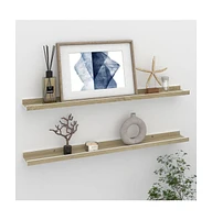 vidaXL Wall Shelves 2 pcs White and Sonoma Oak 31.5"x3.5"x1.2"