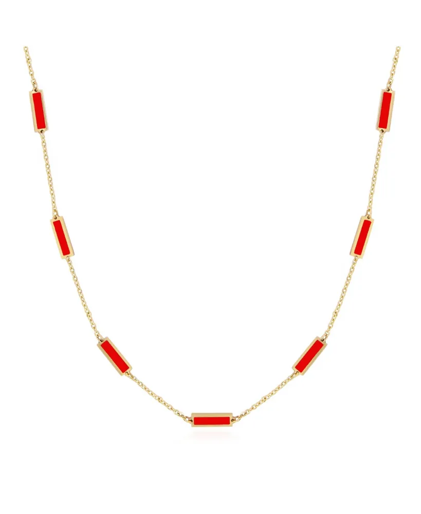 The Lovery Coral Bar Chain Necklace 14K Gold