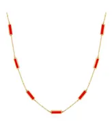 The Lovery Coral Bar Chain Necklace 14K Gold