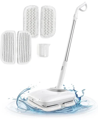 Iris Usa Rechargeable Cordless Electric Vibrating Mop with Water Spray with Four Reusable Cleaning Pads