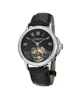 Stuhrling Original Model 541 Stainless Steel Case ,Genuine Alligator Strap, Exposed Tourbillon Movement Men's watch