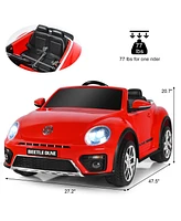 Sugift Volkswagen Beetle Kids Electric Ride On Car with Remote Control