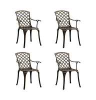 vidaXL Patio Chairs pcs Cast Aluminum Bronze