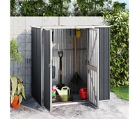 Garden Tool Shed Anthracite 63.4"x35"x63.4" Galvanized Steel