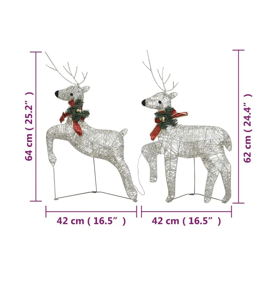 Christmas Reindeers 2 pcs Gold 40 LEDs