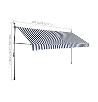 vidaXL Manual Retractable Awning with Led 157.5