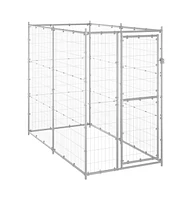 Outdoor Dog Kennel Galvanized Steel 43.3"x86.6"x70.9"