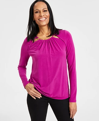 I.n.c. International Concepts Women's Hardware Cutout Top, Created for Macy's