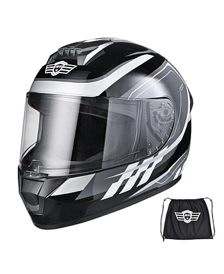 Ahr Run-F3 Full Face Motorcycle Helmet Dot Approve Removable Liner Street Bike Xl