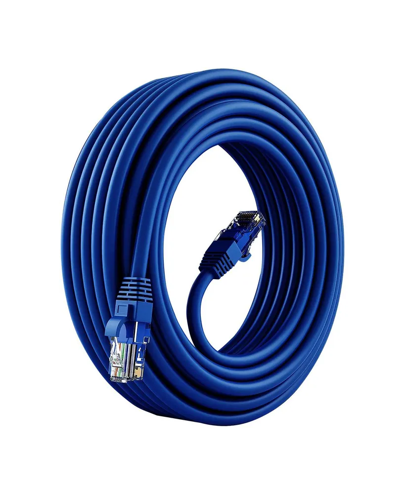 5 Core Cat 6 Ethernet Cable • 15 ft 10Gbps Network Patch Cord • High Speed RJ45 Internet Lan Cable Et 15FT Blu