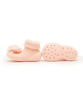 Komuello's Baby Girl First Walk Sock Shoes Corsage Pink